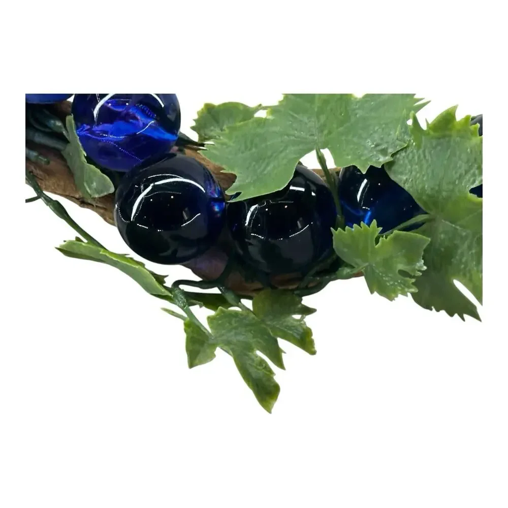 1960s Lucite Grapes on Driftwood Vine Unique‎ Linear Design Cobalt Blue Vintage